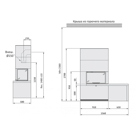 Артстоун, черная полка, гранит, Contura i 41a_2