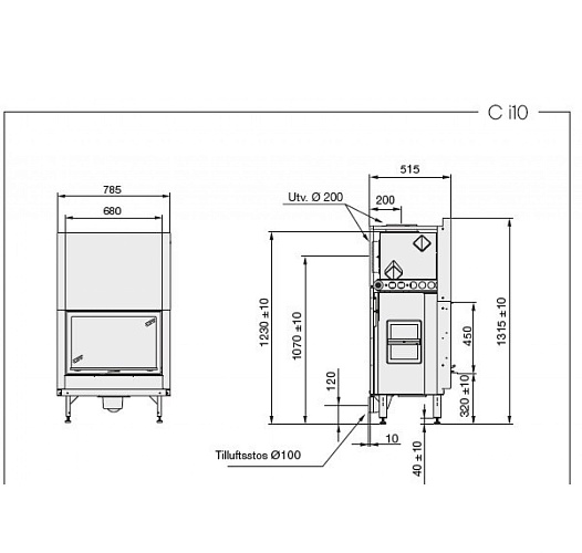 Contura i10 d, внешняя сторона двери стеклянная_1